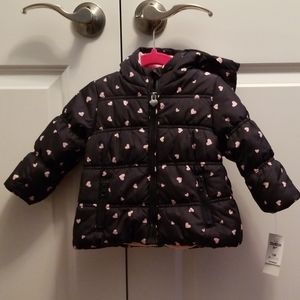 OSHKOSH Puffer Jacket/Coat, 12M, Navy Blue & Pink